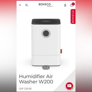 BONECO Humidifier Air Washer W200 (3-in-1 Humidifier & Air Purifier)